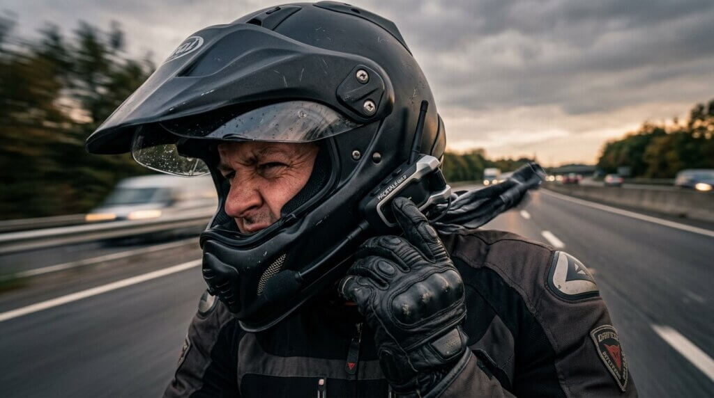 風切り音うるさい音楽聞こえないインカム邪魔