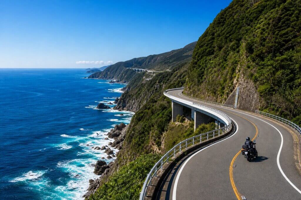 南阿波サンラインの海沿い快走路