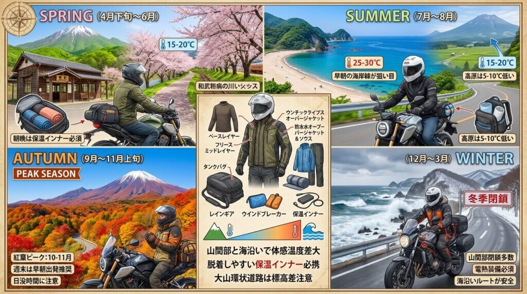 季節別おすすめ時期と服装・装備の注意点
