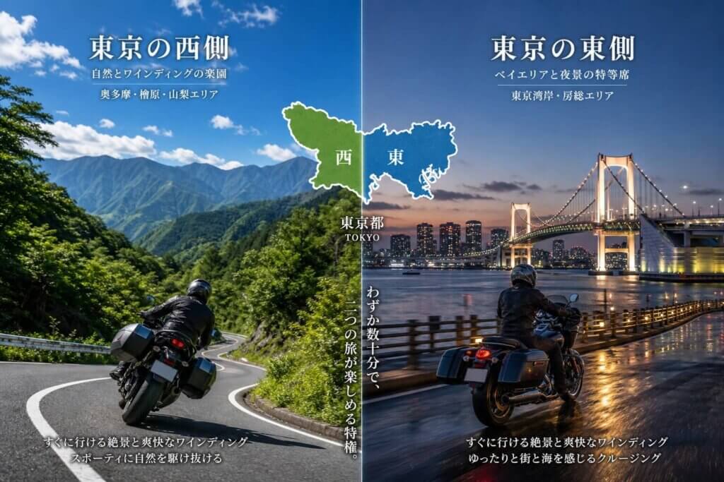 東京発の日帰りツーリングに最適なエリア選び