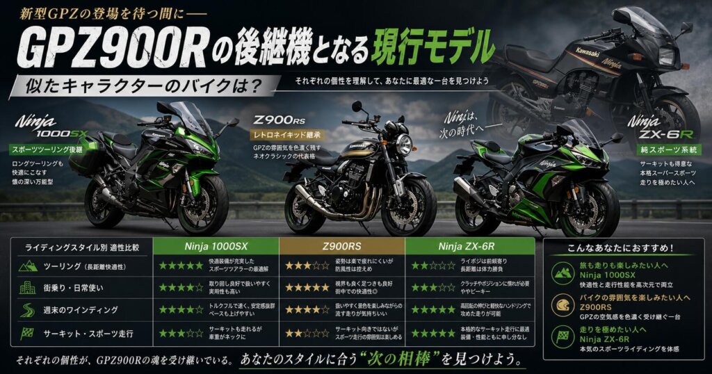 GPZ900Rの後継機となる現行モデル