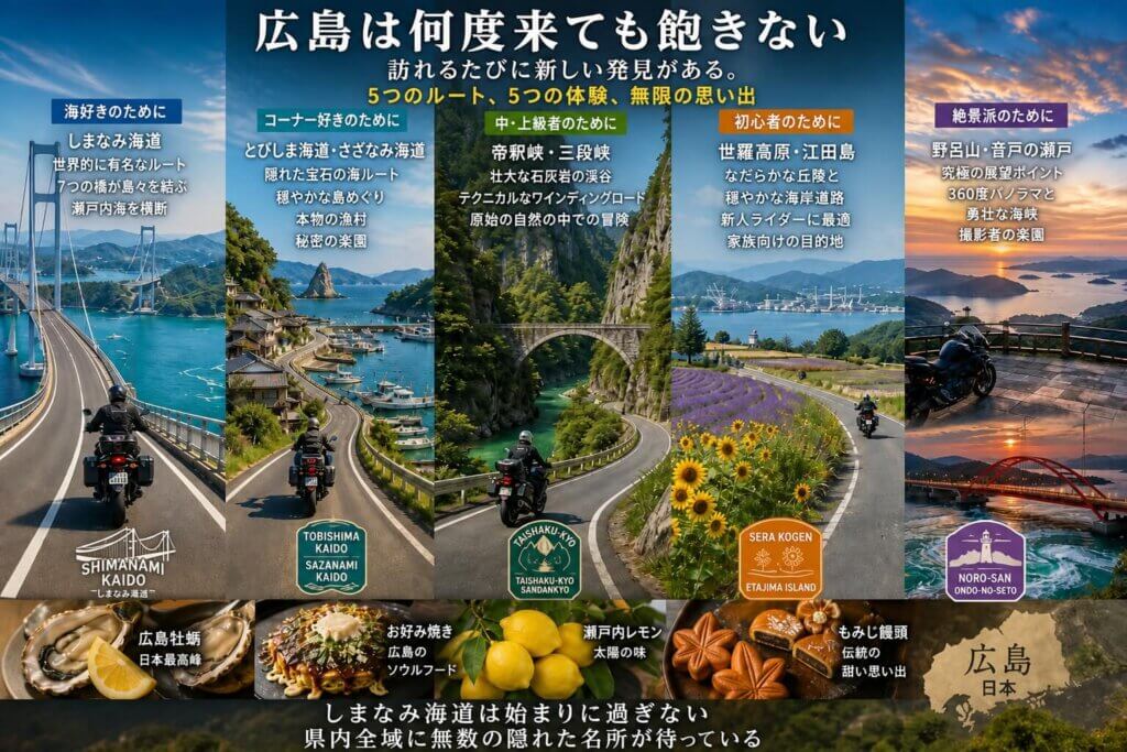 広島県のおすすめツーリングスポットまとめ