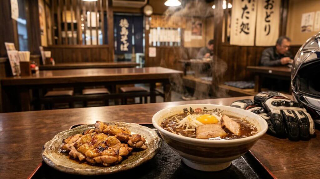 徳島ラーメンと阿波尾鶏のグルメツーリング