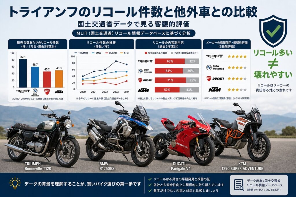 トライアンフのリコール件数と他外車との比較