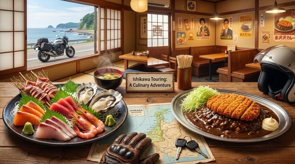 能登グルメと金沢カレーを堪能するルート
