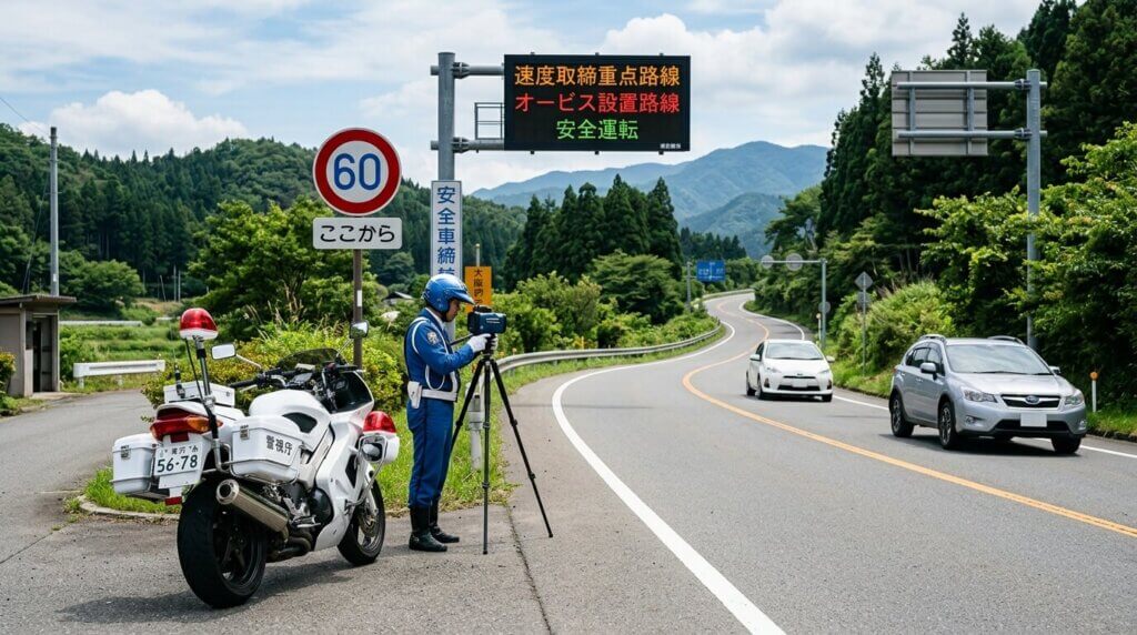 白バイやネズミ捕りによる取締りの重点エリア