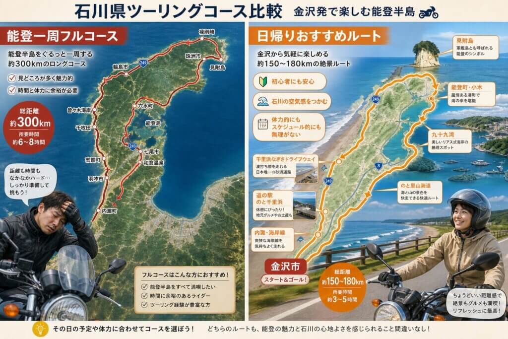 海岸線を満喫する日帰りルートの組み方