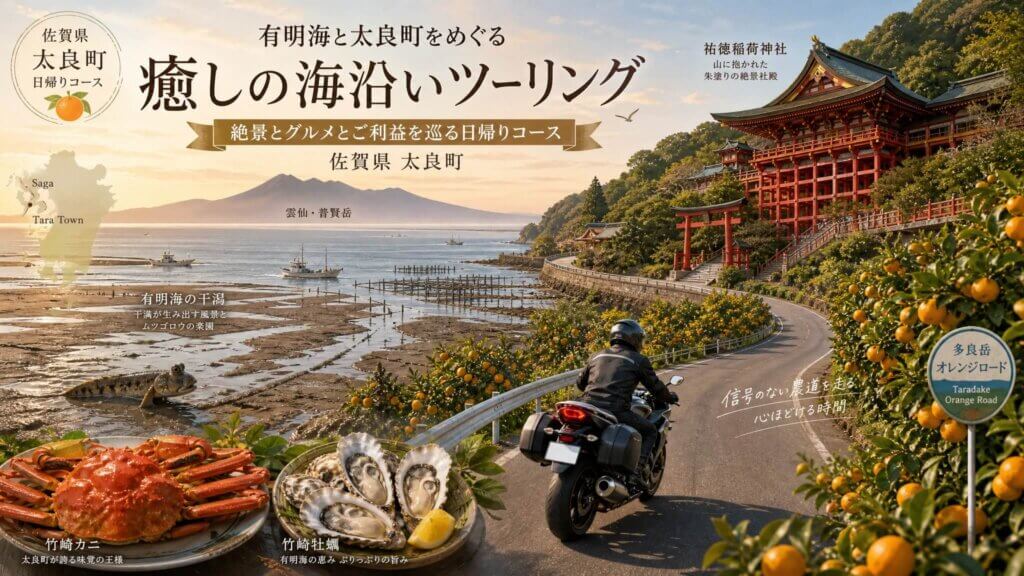 有明海沿岸と太良町の日帰りツーリングコース