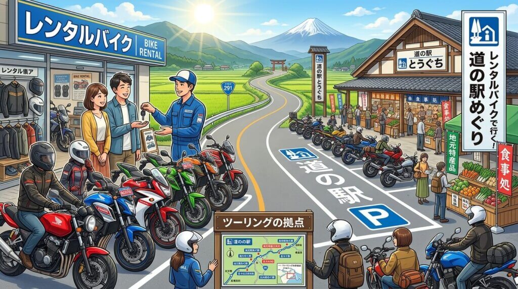 レンタルバイクと道の駅情報