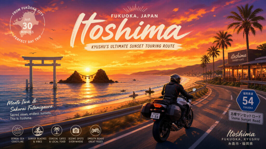 糸島の海沿いルートで絶景と夕日を満喫する