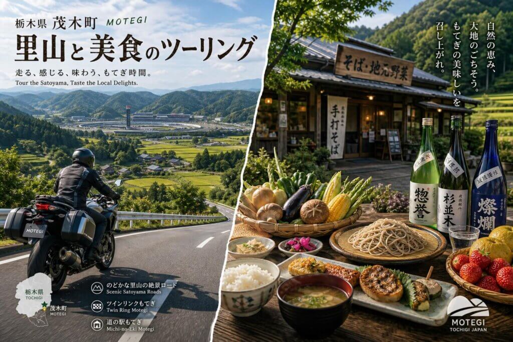 もてぎ周辺ルートと立ち寄りグルメ