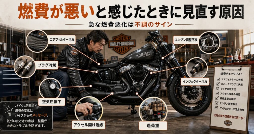燃費が悪いと感じたときに見直す原因