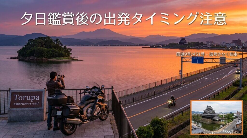宍道湖・松江エリアの夕日と快走路