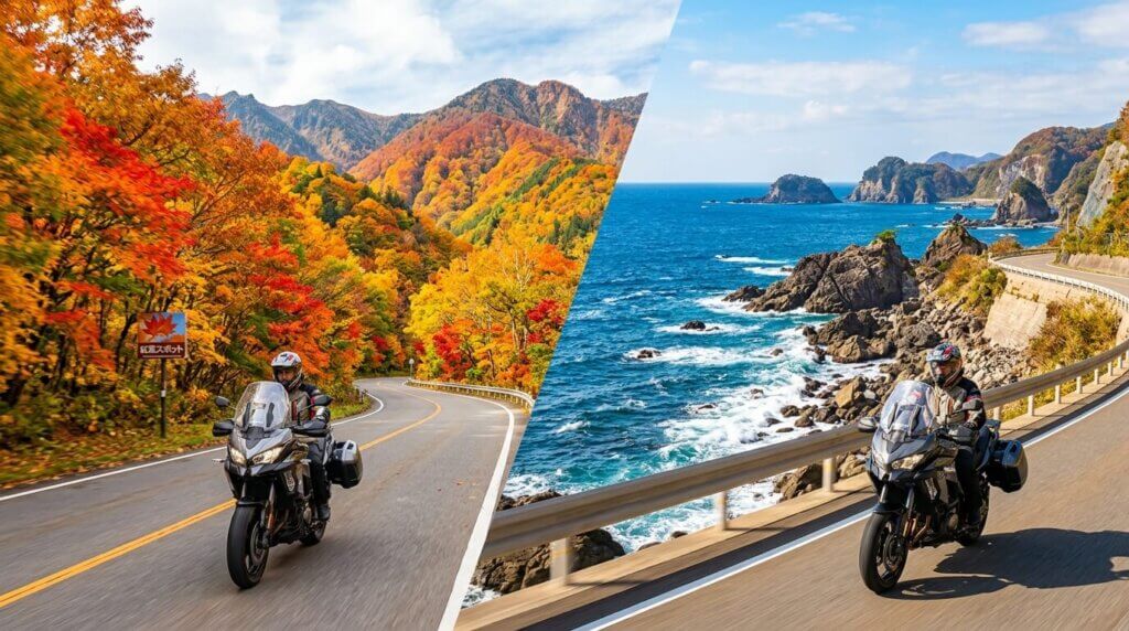 季節別の紅葉と海沿いルート