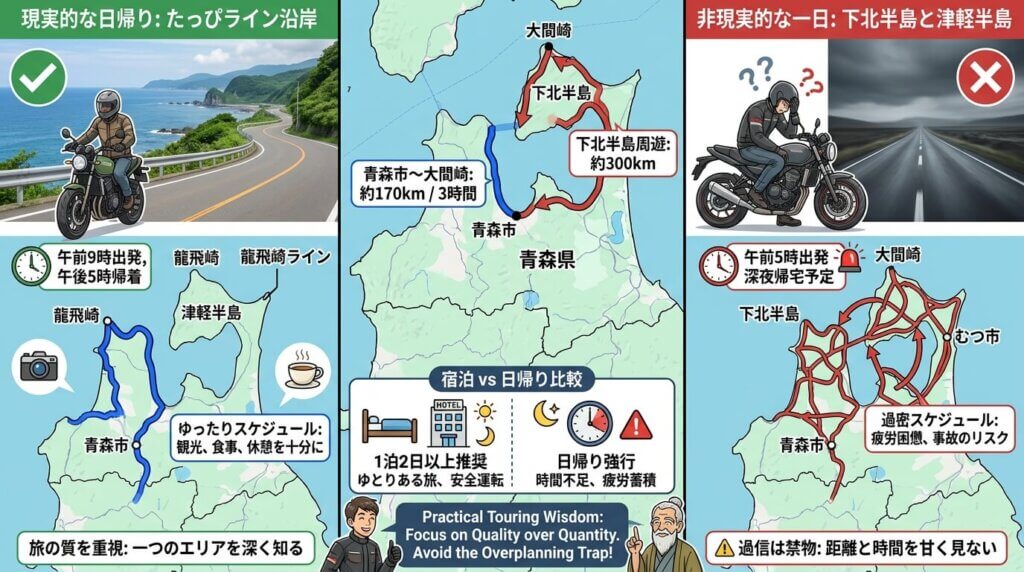 日帰りと一泊二日のルートの組み方
