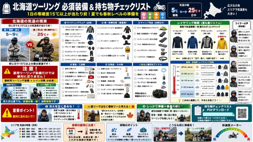 必要な持ち物と装備のチェックリスト