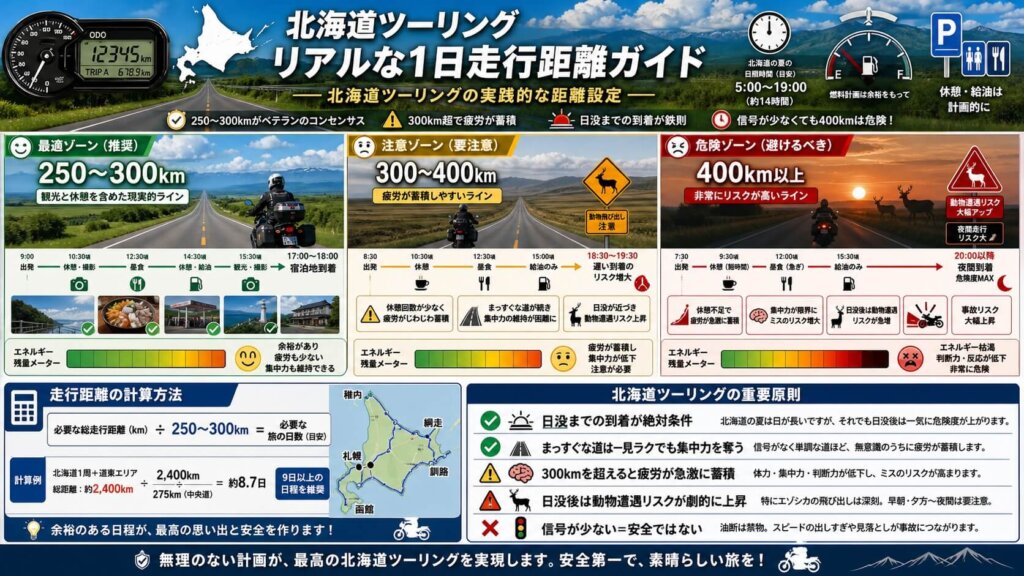 1日の無理のない走行距離の目安