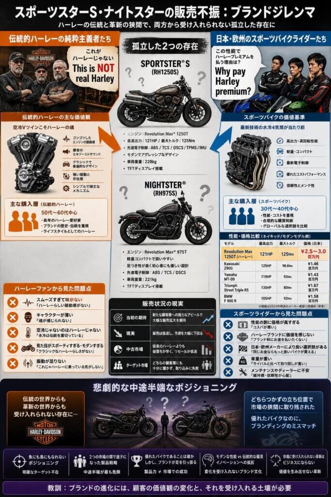 スポーツスターS・ナイトスターの販売不振:ブランドジレンマ