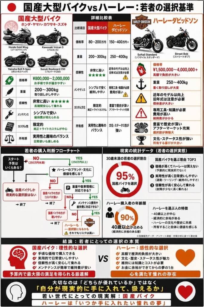 国産大型バイクとの性能・価格・取り回しの違い