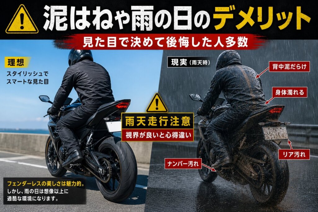 泥はねや雨の日のデメリット
