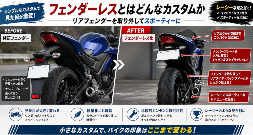 フェンダーレスとはどんなカスタムか