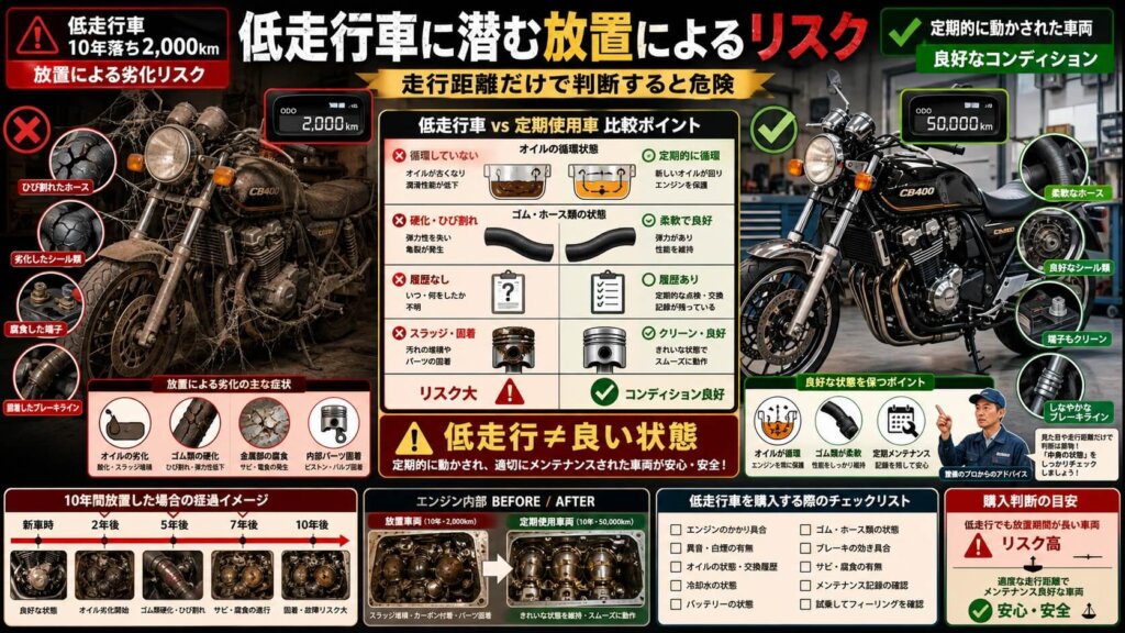 低走行車に潜む放置によるリスク