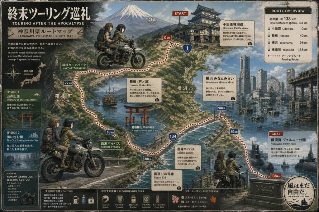 セローで巡る神奈川県の聖地モデルルート