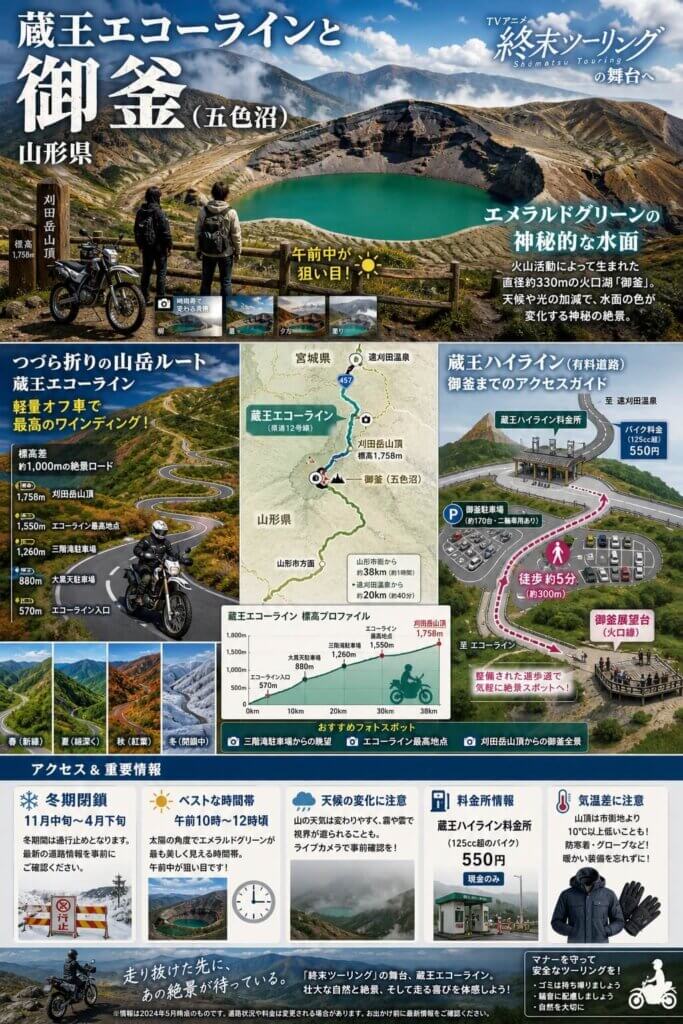 山形県:蔵王エコーラインと御釜で見上げる絶景