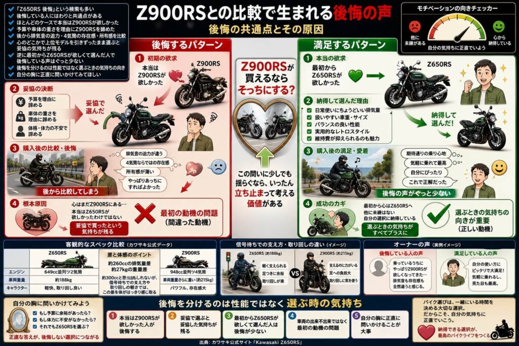 Z900RSとの比較で生まれる後悔の声