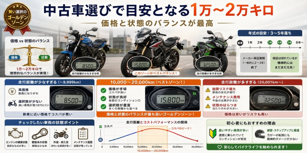中古車選びで目安となる1万〜2万キロ