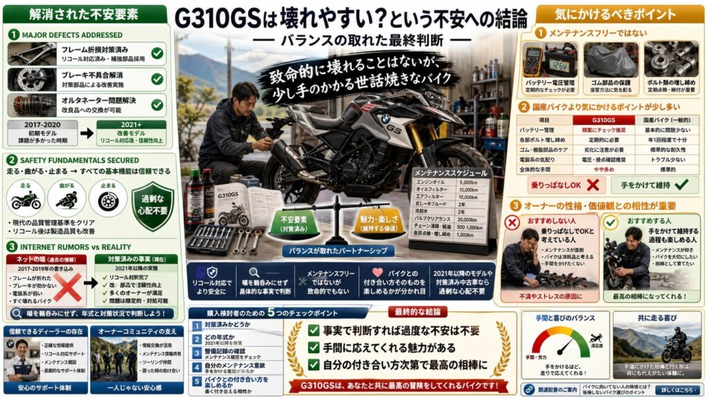 G310GSは壊れやすい？という不安への結論