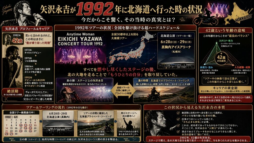 1992年に北海道へ渡った当時の矢沢永吉の状況