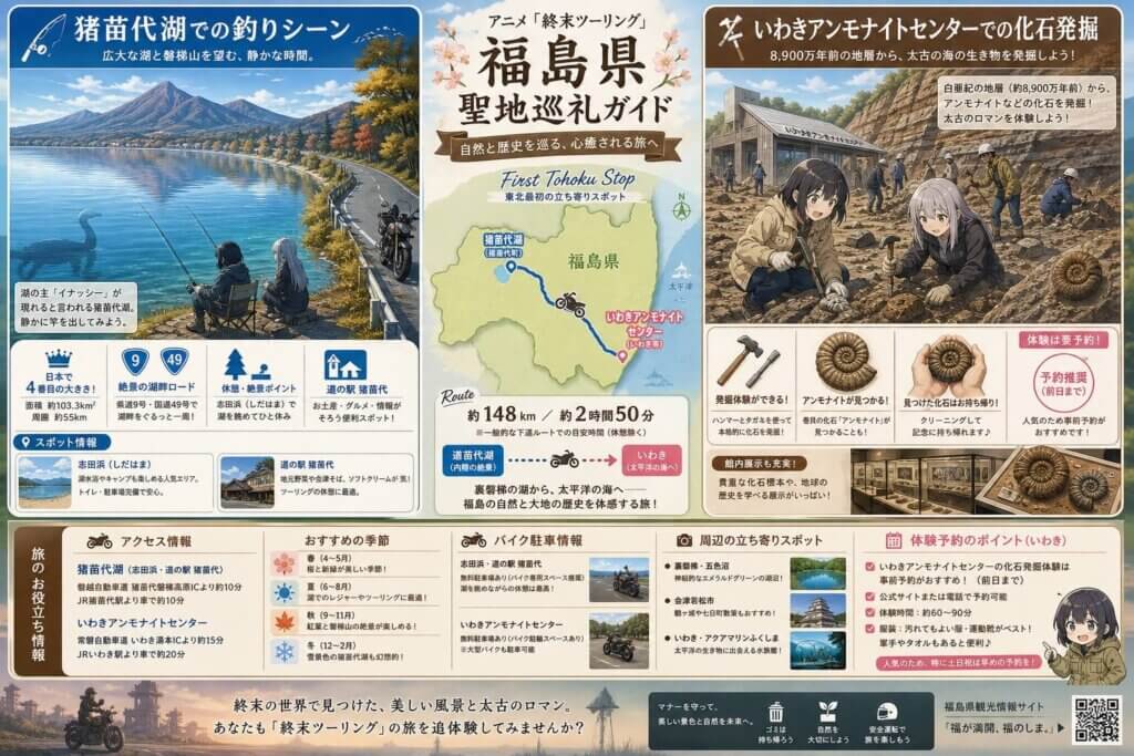 福島県:猪苗代湖といわきアンモナイトセンターを巡る
