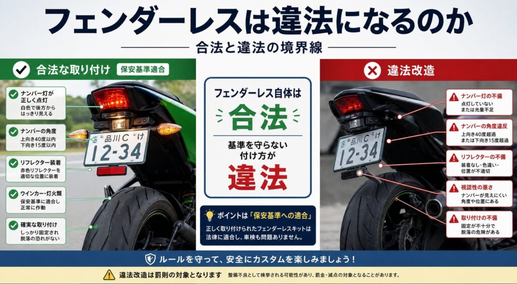 フェンダーレスは違法になるのか