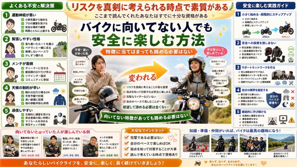バイクに向いてない人でも安全に楽しむ方法