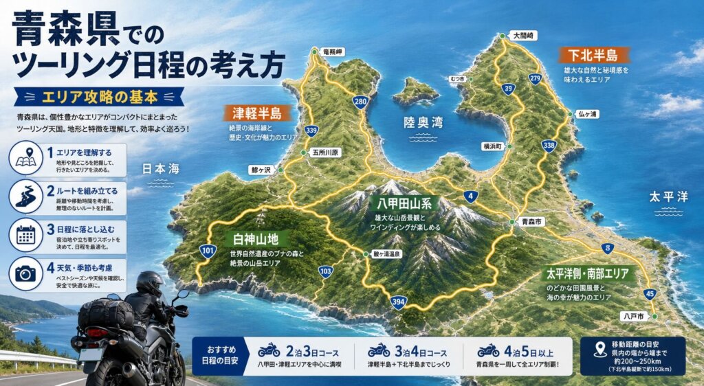 青森県でのツーリングに必要な日程の考え方とエリア攻略の基本