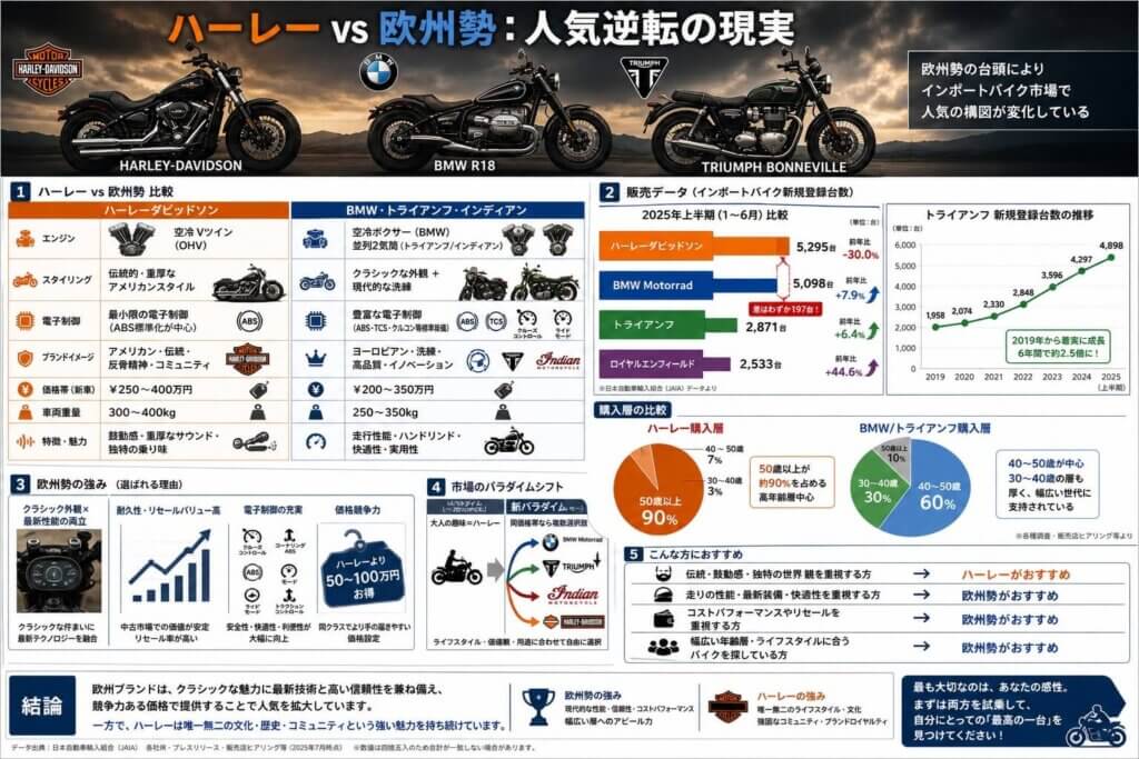 BMW・トライアンフなど欧州勢との人気逆転現象
