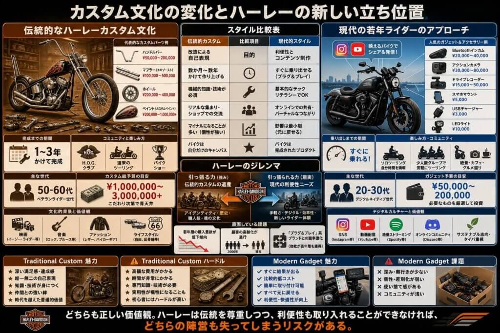 カスタム文化の変化とハーレーの新しい立ち位置
