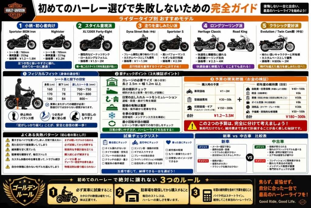 初めてのハーレー選びで失敗しないためのチェックポイント