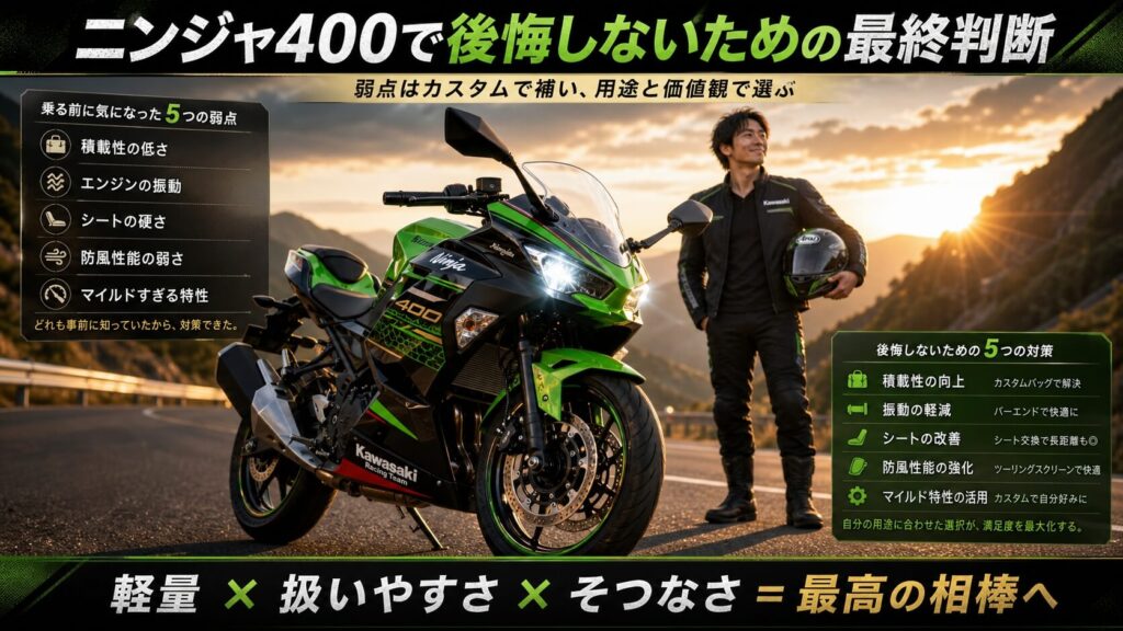 ニンジャ400で後悔しないための最終判断まとめ