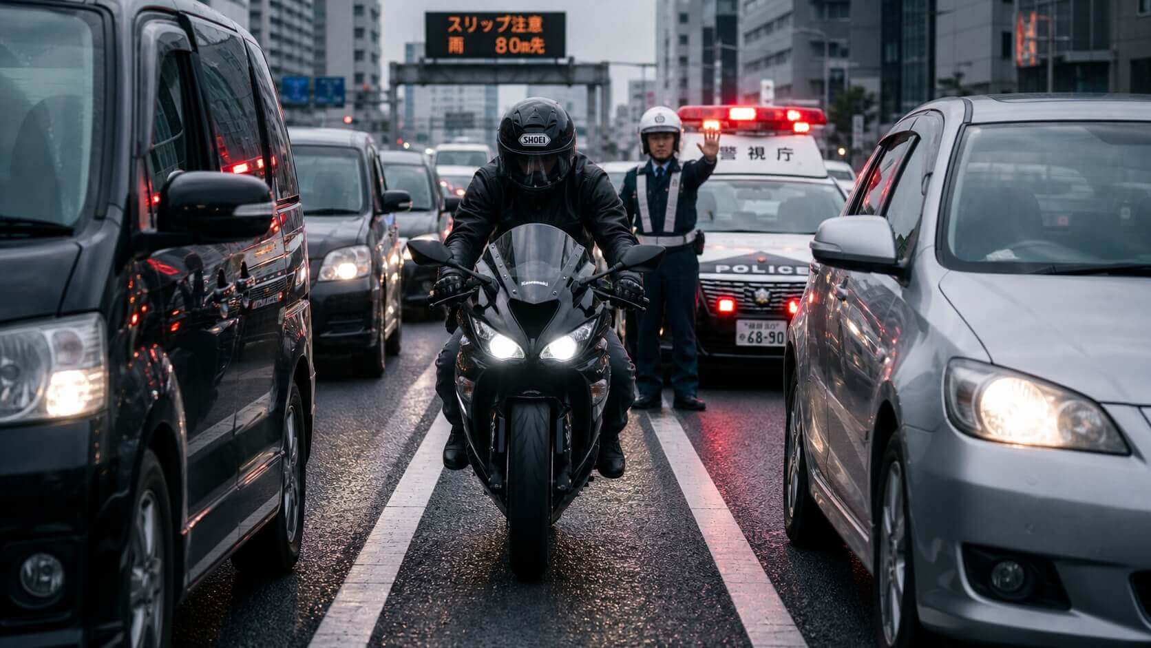バイクのすり抜けに