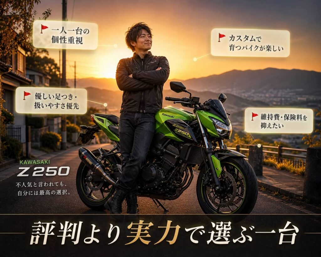 Z250が不人気でも後悔せず楽しむための判断基準まとめ