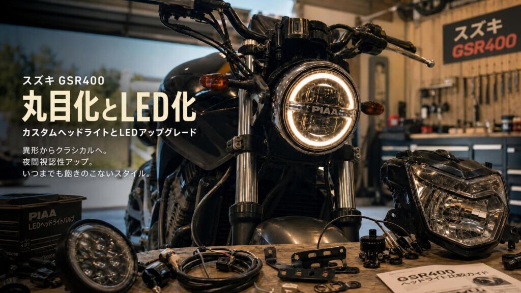 ヘッドライトの丸目化やLED化で顔つきを変える方法